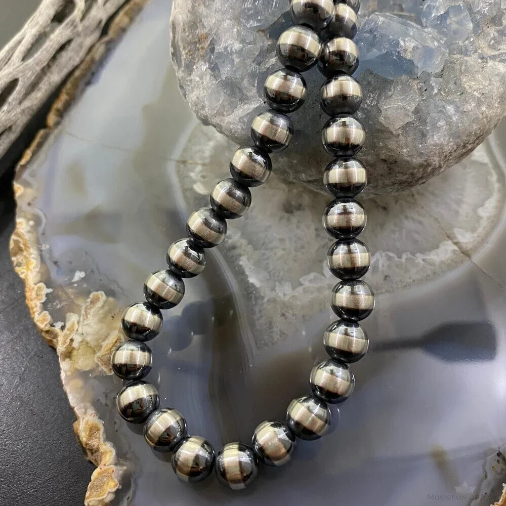 Sterling Silver Navajo Pearl Necklace Length 18